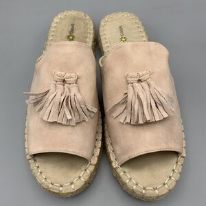 Seven Dials Sandals, Women's 8.5, Faux Suede Espadrille, Open Toe Tassled Pink